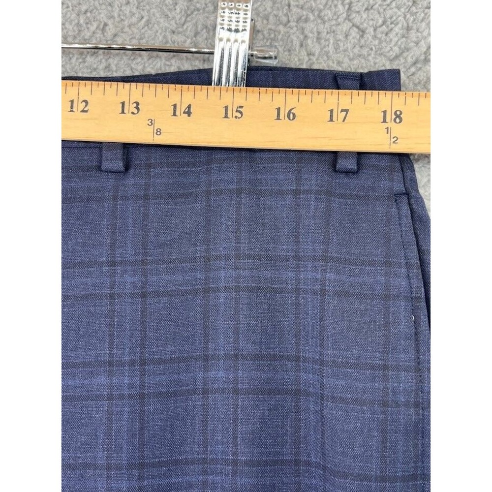 LAUREN RALPH LAUREN Dress Pants Mens 36x27 Plaid‎ Stretch Flat Front Tapered Leg - Picture 3 of 10